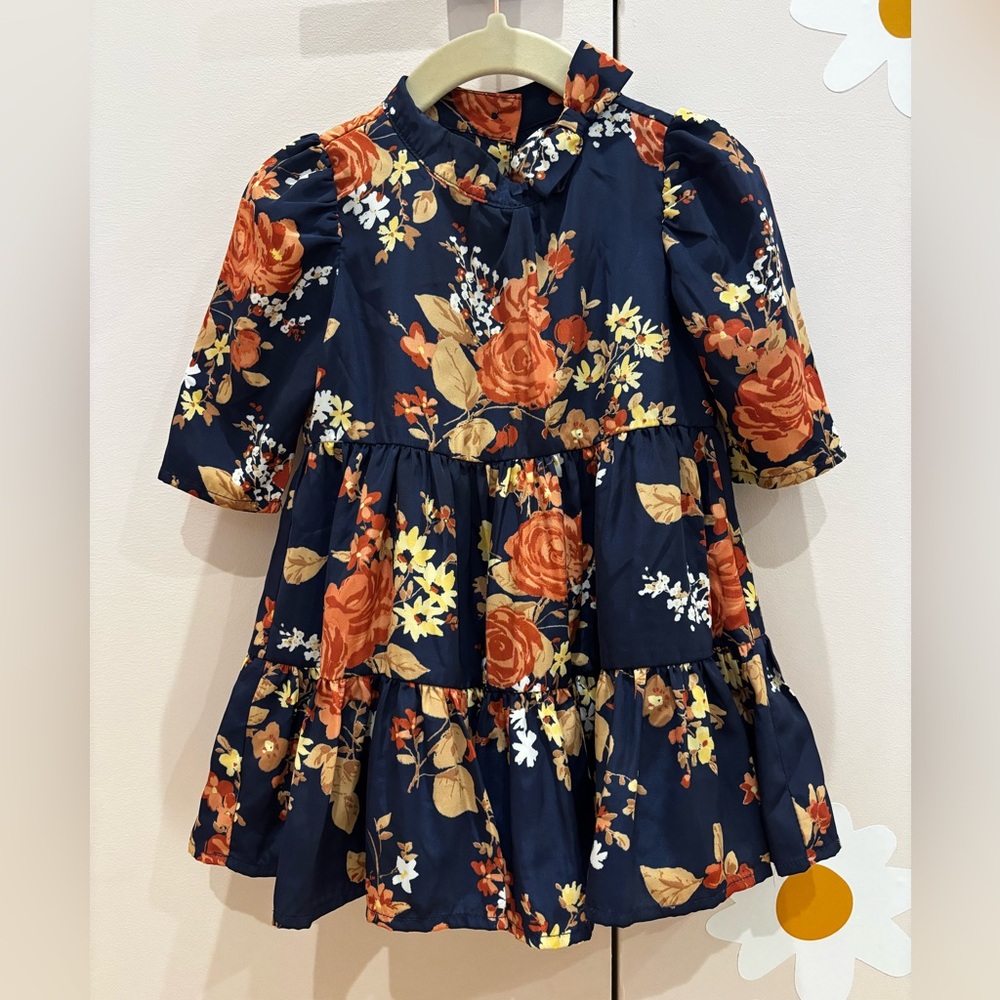 Janie and Jack Floral Ruffle Hem Dress 12-18 mo